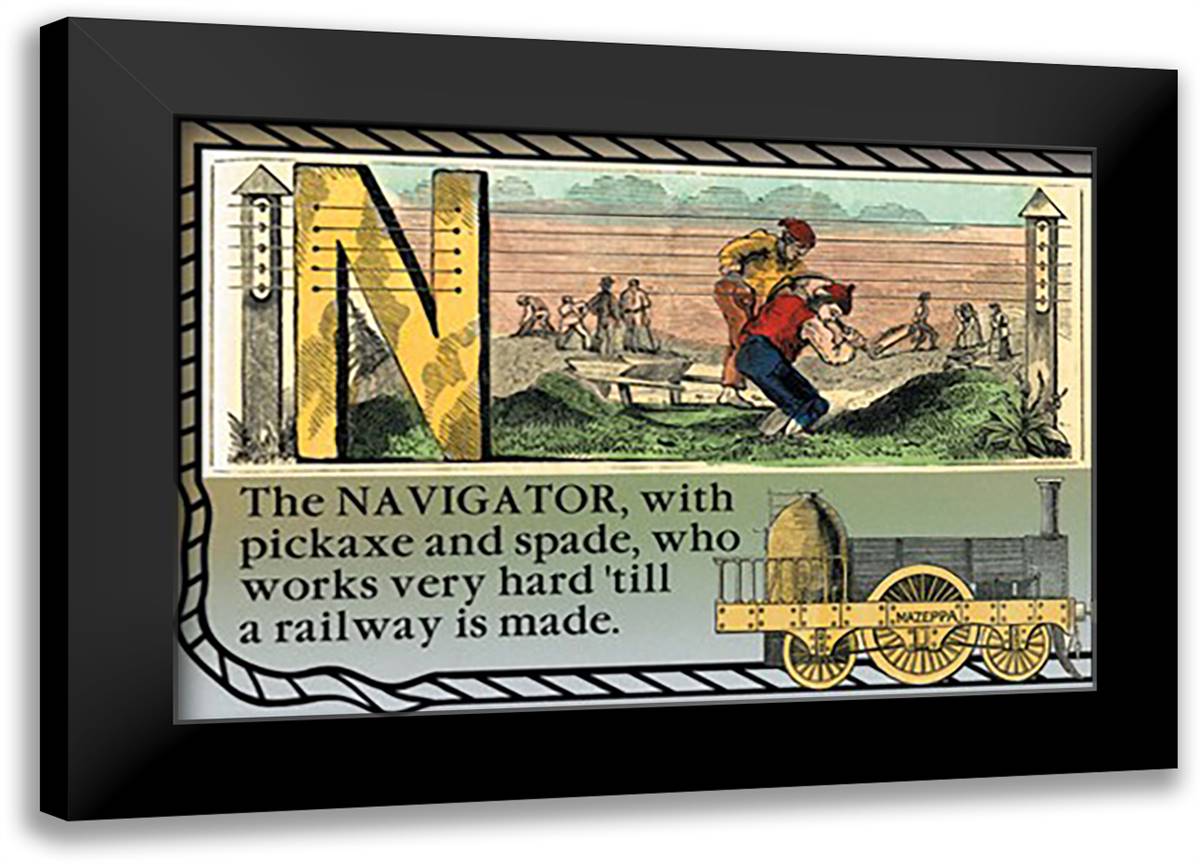 N The Navigator 22x16 Black Modern Wood Framed Art Print Poster