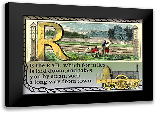 R is the Rail 22x16 Black Modern Wood Framed Art Print Poster