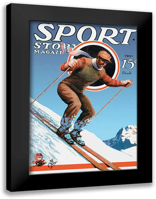 Sports Story Magazine, 1931 16x22 Black Modern Wood Framed Art Print Poster