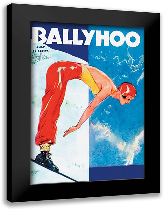 Ballyhoo 16x22 Black Modern Wood Framed Art Print Poster