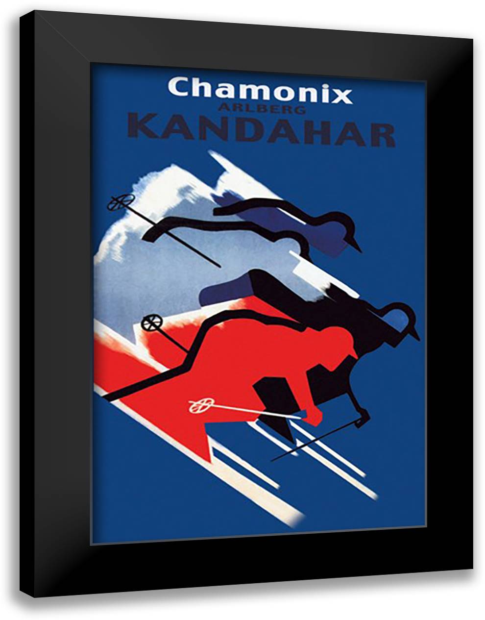 Chamonix 16x22 Black Modern Wood Framed Art Print Poster by Cromieres