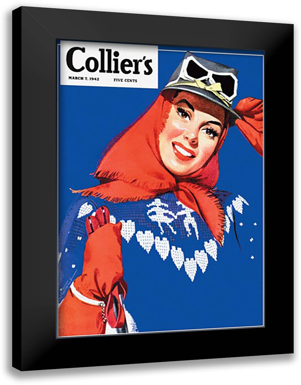 Collier's, March 1942 16x22 Black Modern Wood Framed Art Print Poster