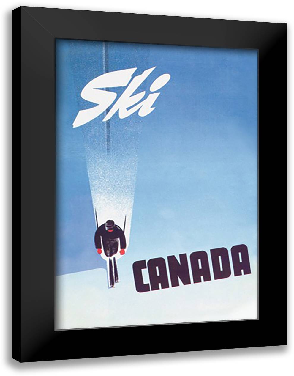 Ski Canada 16x22 Black Modern Wood Framed Art Print Poster by Ewart, P.