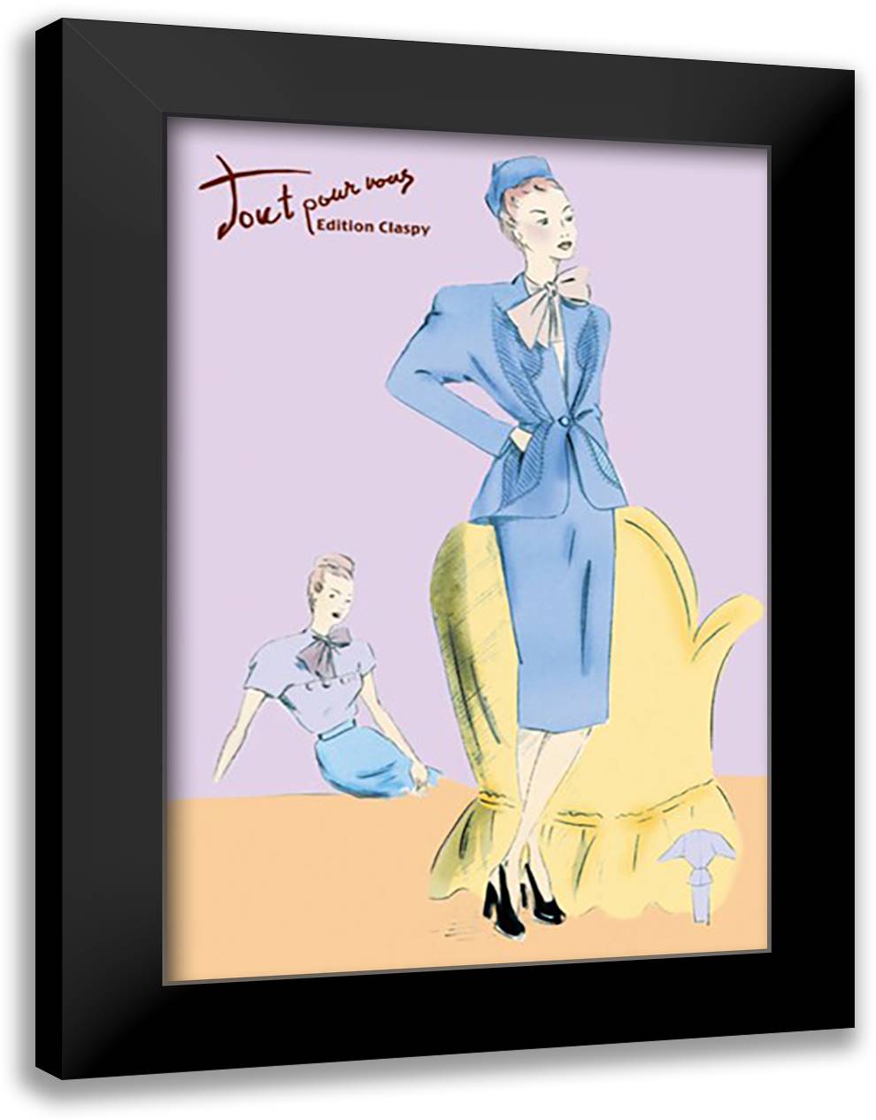 Daytime Suit in Blue 16x22 Black Modern Wood Framed Art Print Poster