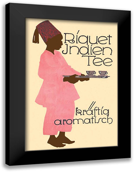 Tea Time 16x22 Black Modern Wood Framed Art Print Poster