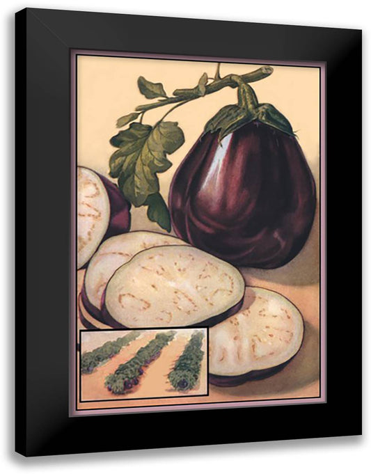 Eggplant 16x22 Black Modern Wood Framed Art Print Poster