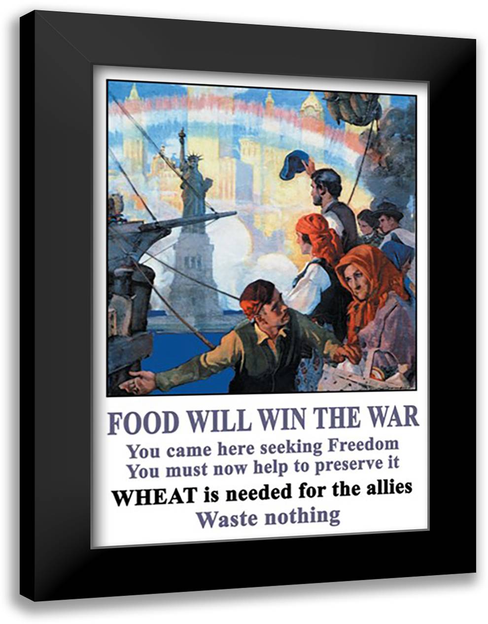Food Will Win the War 16x22 Black Modern Wood Framed Art Print Poster by Chambers, C.E.