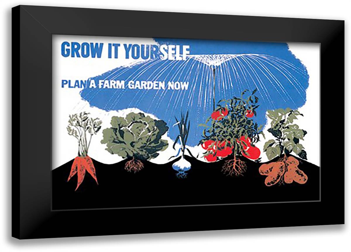 Grow it Yourself 22x16 Black Modern Wood Framed Art Print Poster