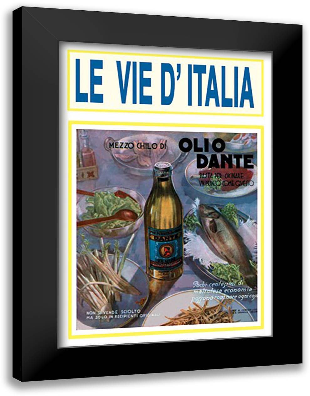 Vie D'Italia 16x22 Black Modern Wood Framed Art Print Poster