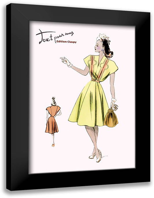 Spring Dress and Bag 16x22 Black Modern Wood Framed Art Print Poster