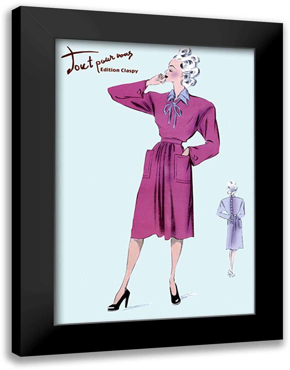 Magenta Dress 16x22 Black Modern Wood Framed Art Print Poster