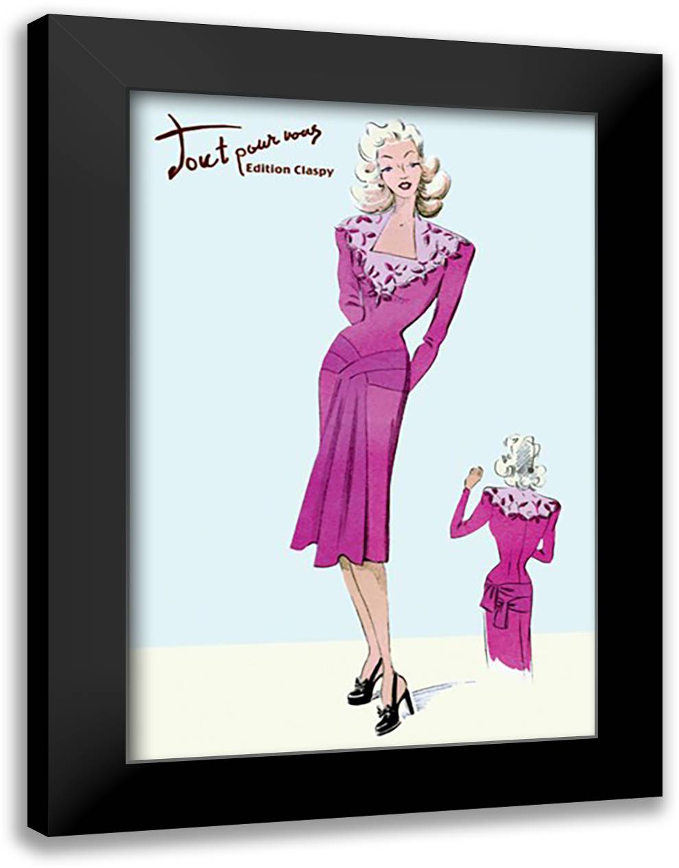 Flower Dress 16x22 Black Modern Wood Framed Art Print Poster
