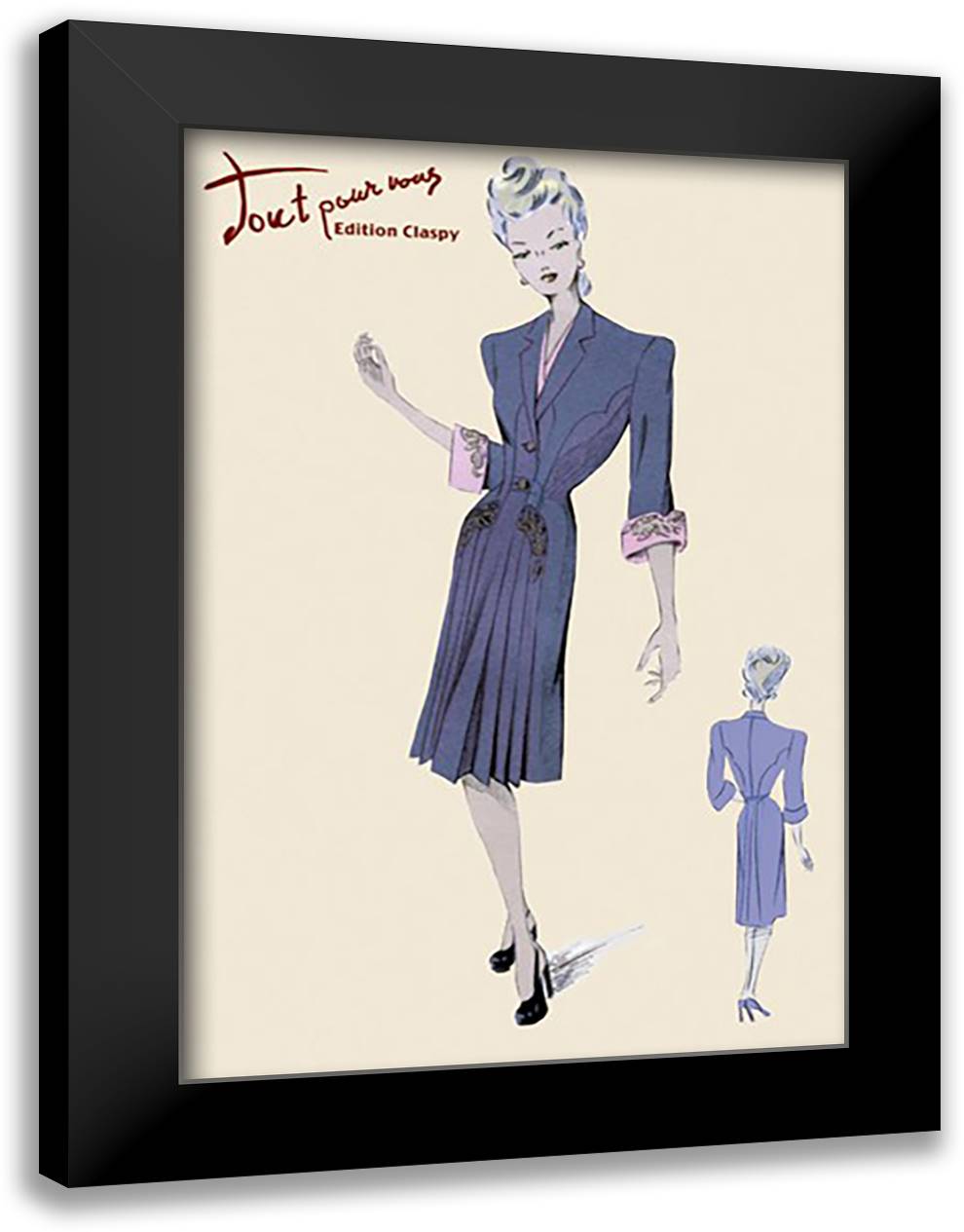 Conservative Suit Dress 16x22 Black Modern Wood Framed Art Print Poster