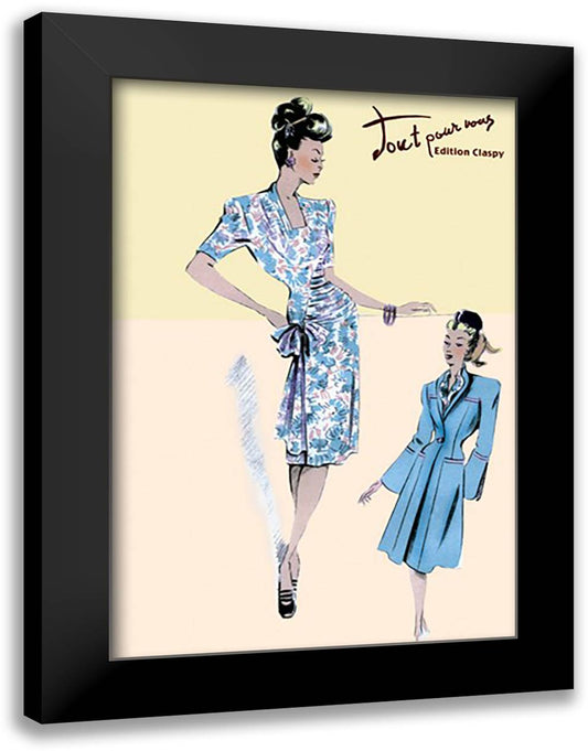 Flower Dress with Jacket 16x22 Black Modern Wood Framed Art Print Poster