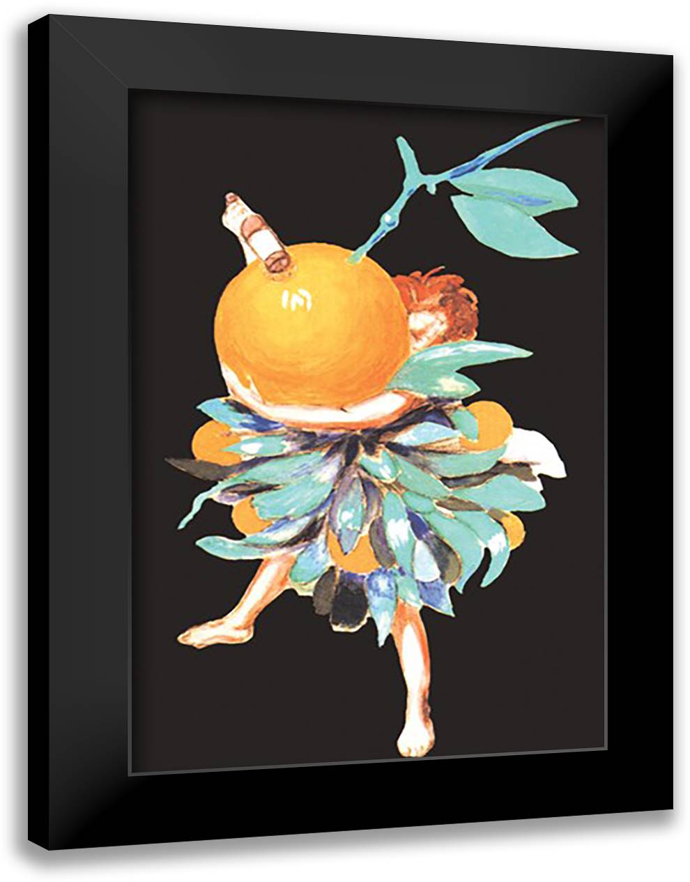 Orange Carrier 16x22 Black Modern Wood Framed Art Print Poster