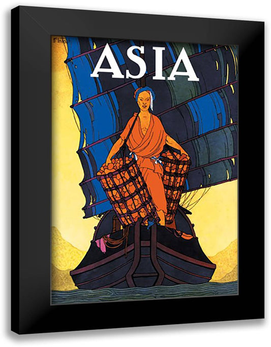 Asia Magazine: China - Cargoes 16x22 Black Modern Wood Framed Art Print Poster by McIntosh, Frank