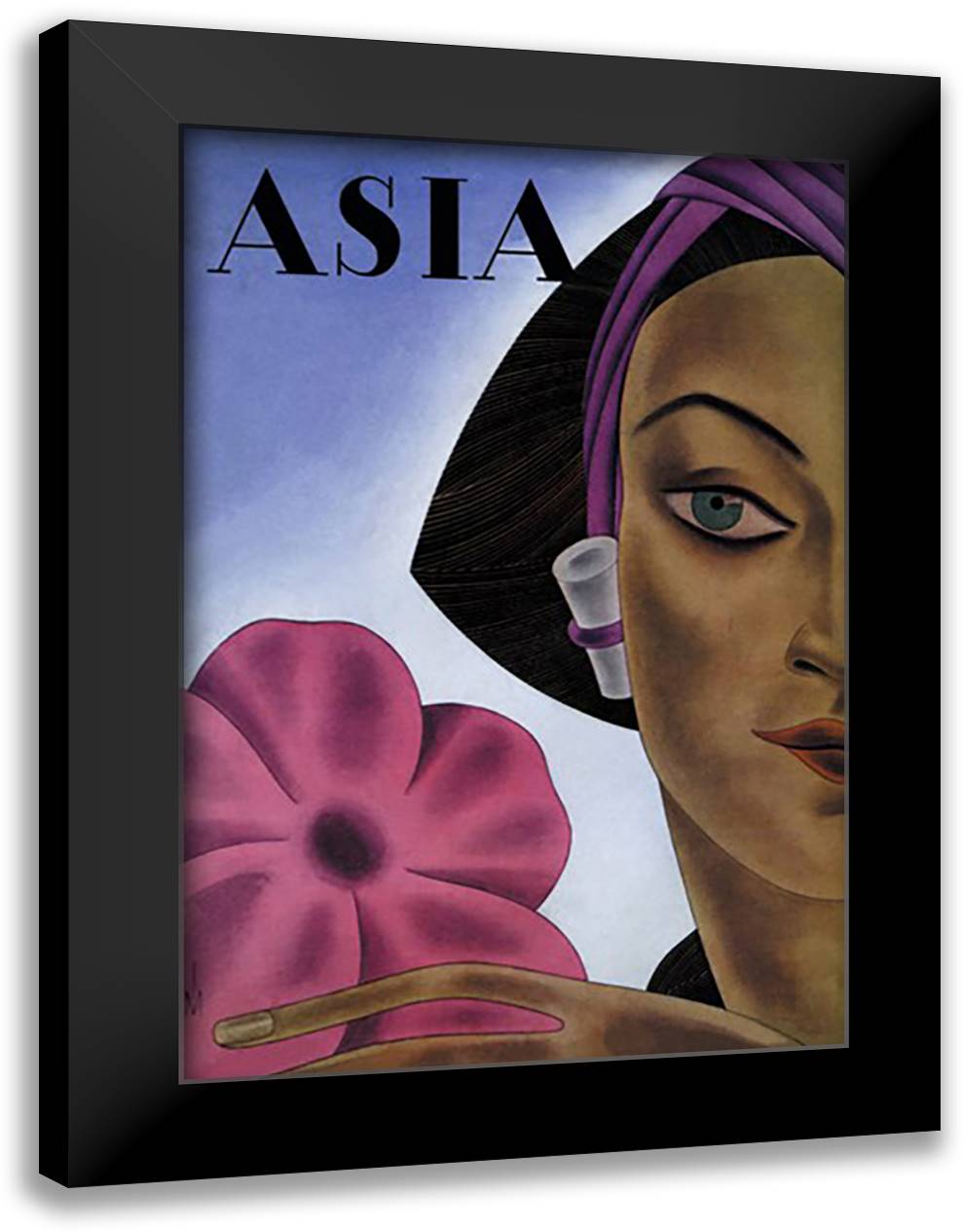 Asia Magazine: Sumatran Mode in Millinery 16x22 Black Modern Wood Framed Art Print Poster by McIntosh, Frank