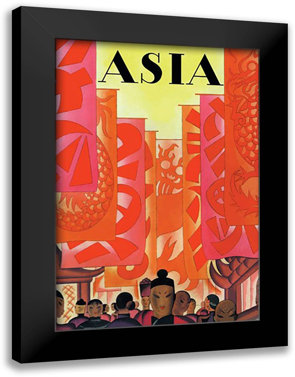 Asia Magazine: Old China 16x22 Black Modern Wood Framed Art Print Poster by McIntosh, Frank