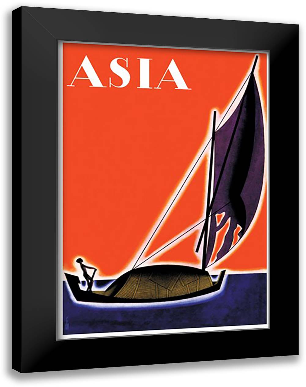 Asia Magazine: On One of the Seven Seas 16x22 Black Modern Wood Framed Art Print Poster by McIntosh, Frank