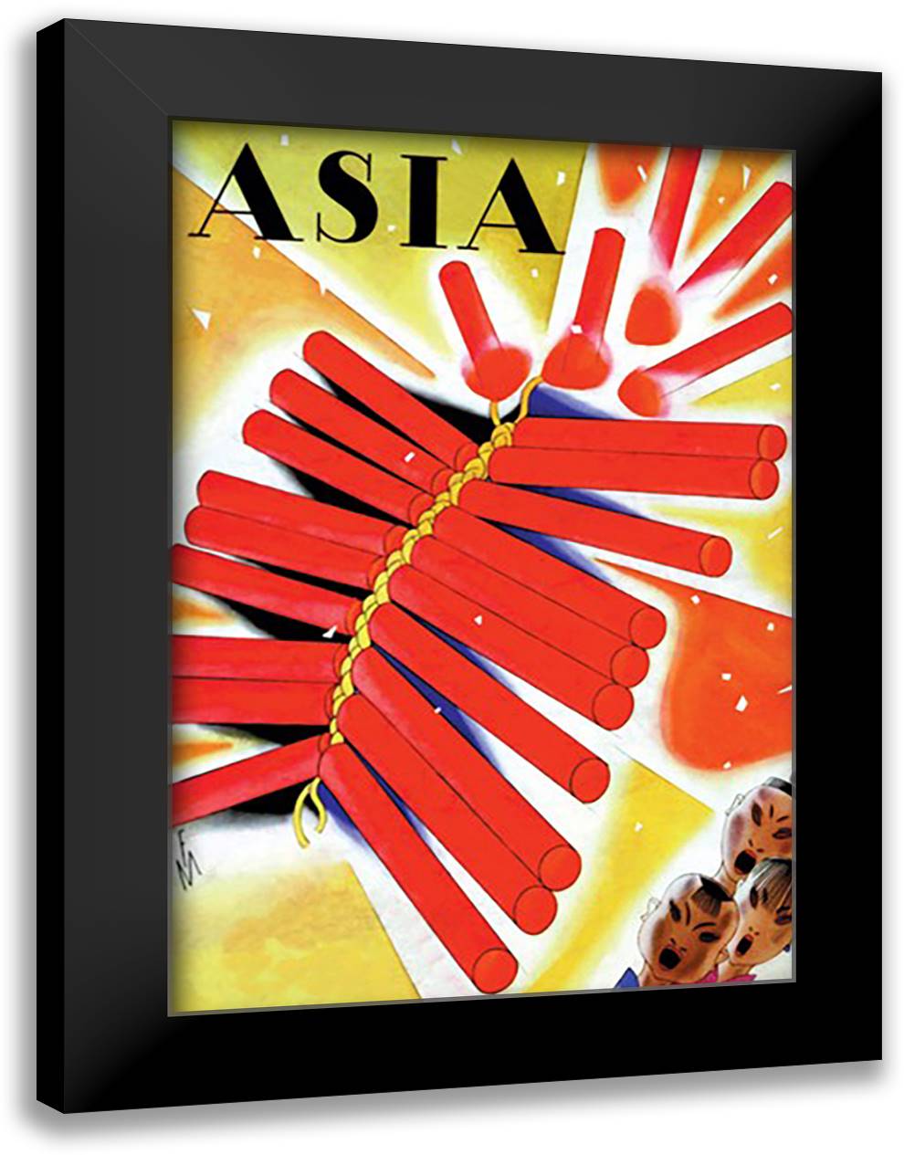 Asia Magazine: Youthful Republicans 16x22 Black Modern Wood Framed Art Print Poster by McIntosh, Frank