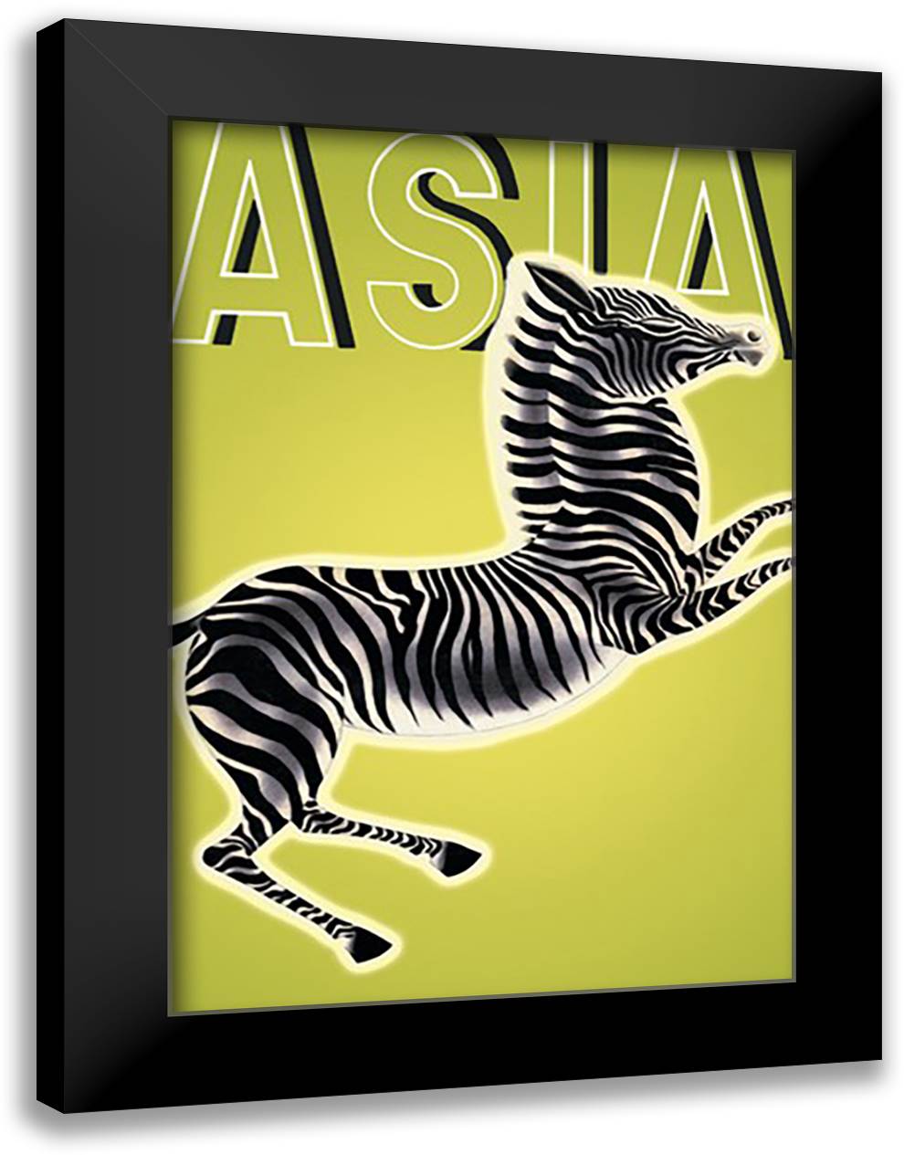 Asia Magazine: Zebra 16x22 Black Modern Wood Framed Art Print Poster by McIntosh, Frank