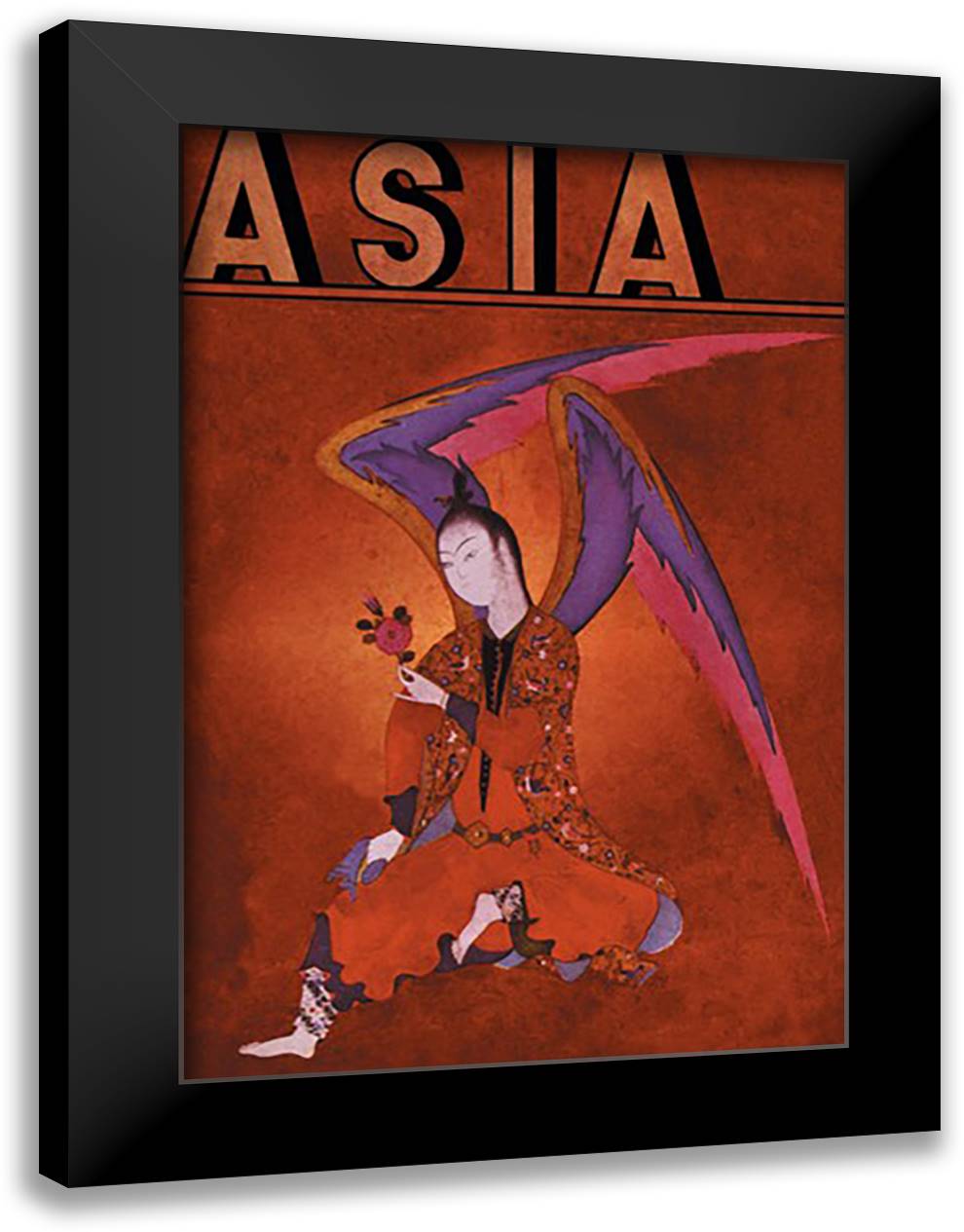 Asia Magazine: An Angel of Islam 16x22 Black Modern Wood Framed Art Print Poster by McIntosh, Frank