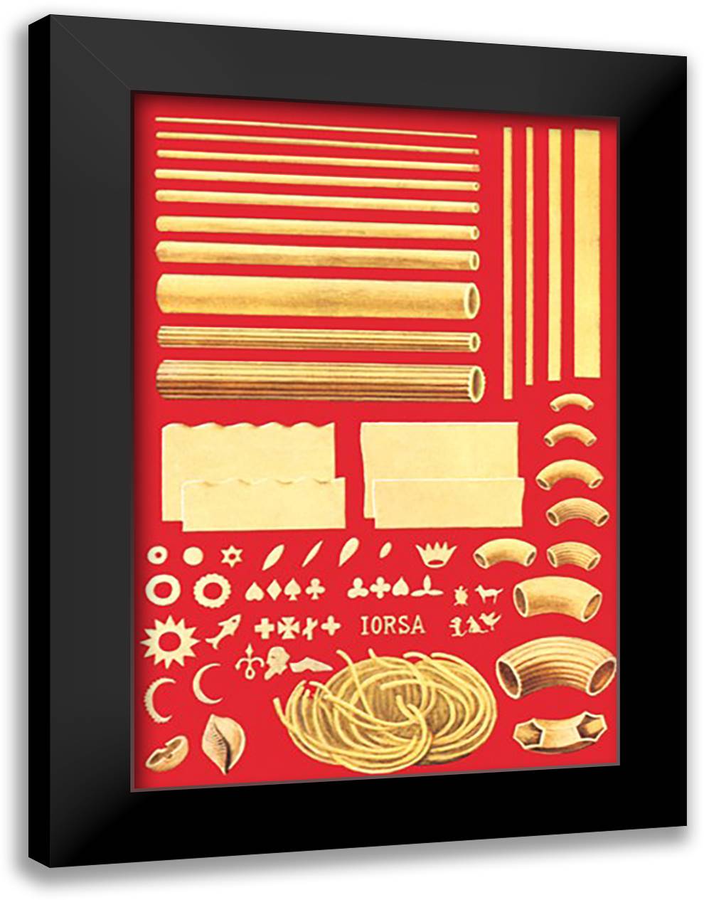 Pasta 16x22 Black Modern Wood Framed Art Print Poster