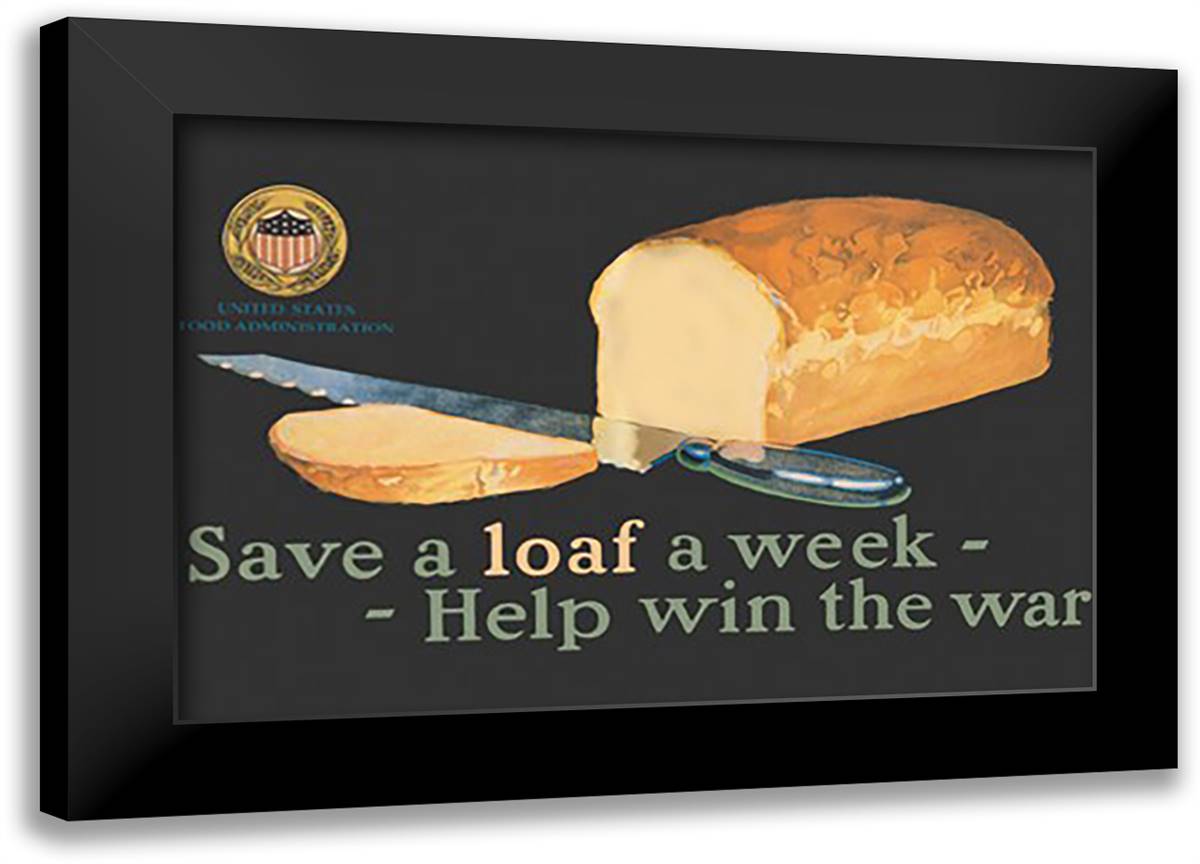 Save a Loaf 22x16 Black Modern Wood Framed Art Print Poster