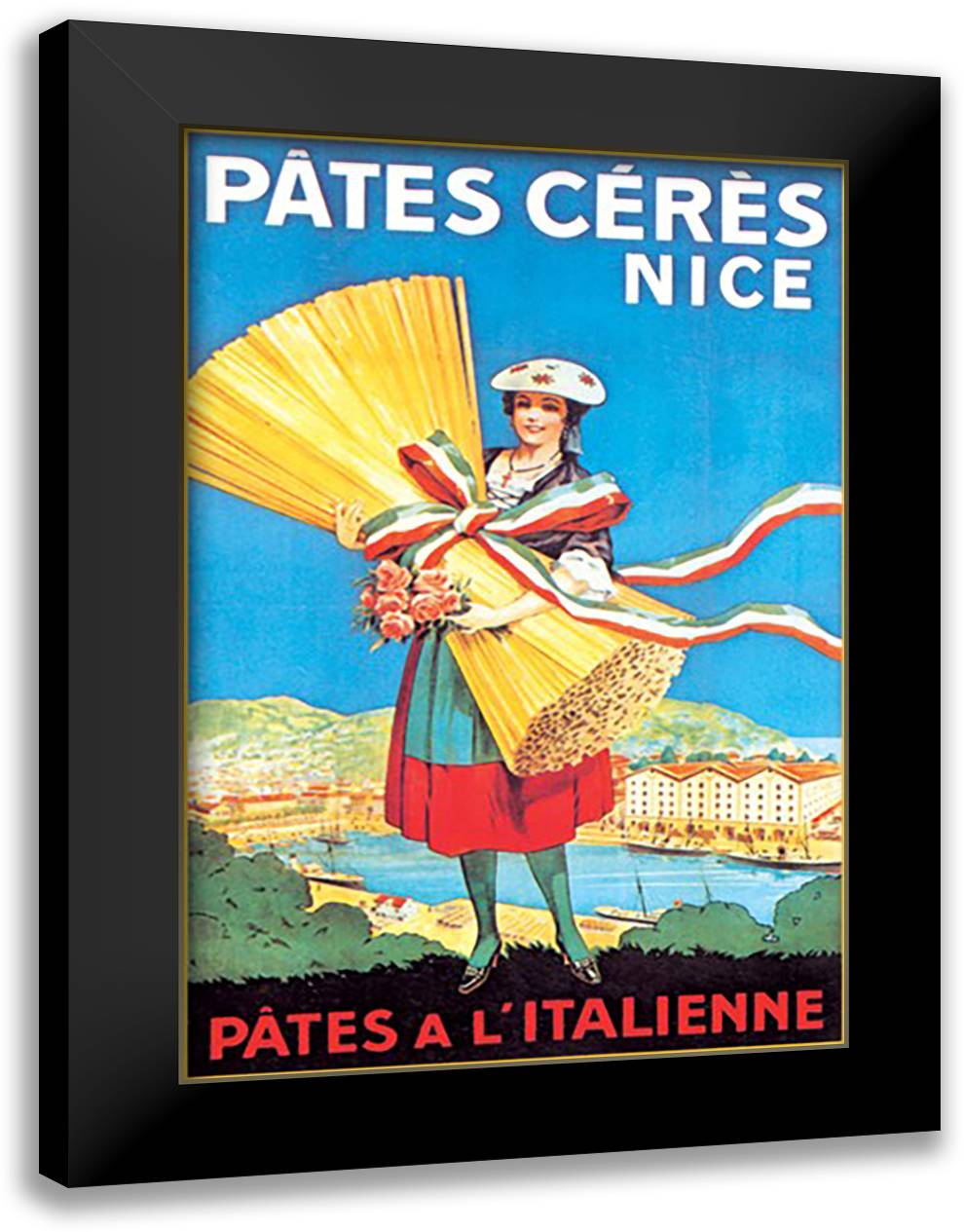 Pates Ceres Nice 16x22 Black Modern Wood Framed Art Print Poster
