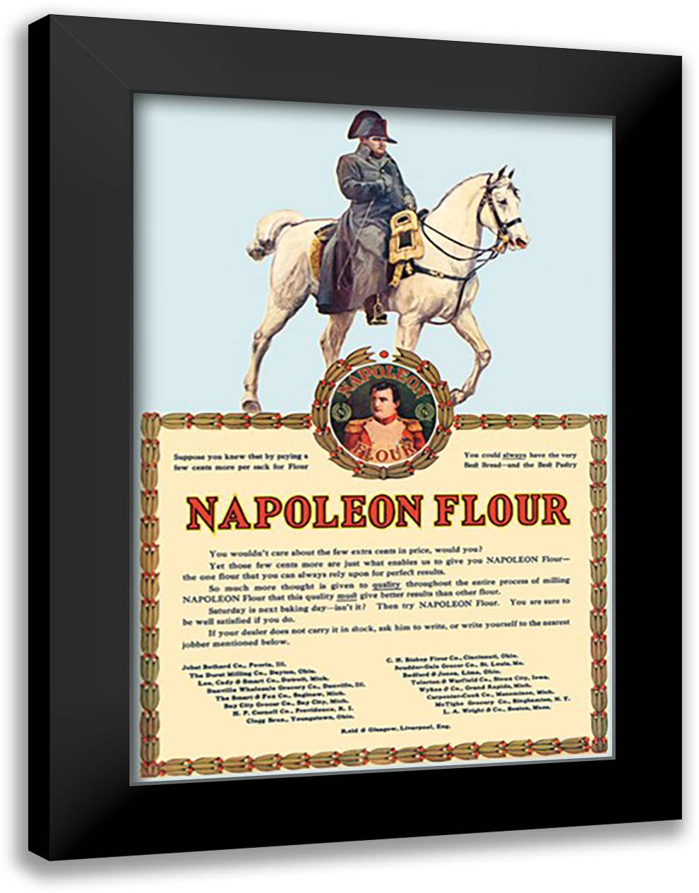 Napoleon Flour 16x22 Black Modern Wood Framed Art Print Poster