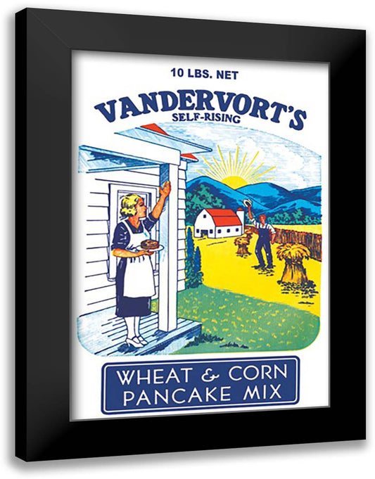 Vandervort's Wheat and Corn Pancake Mix 16x22 Black Modern Wood Framed Art Print Poster