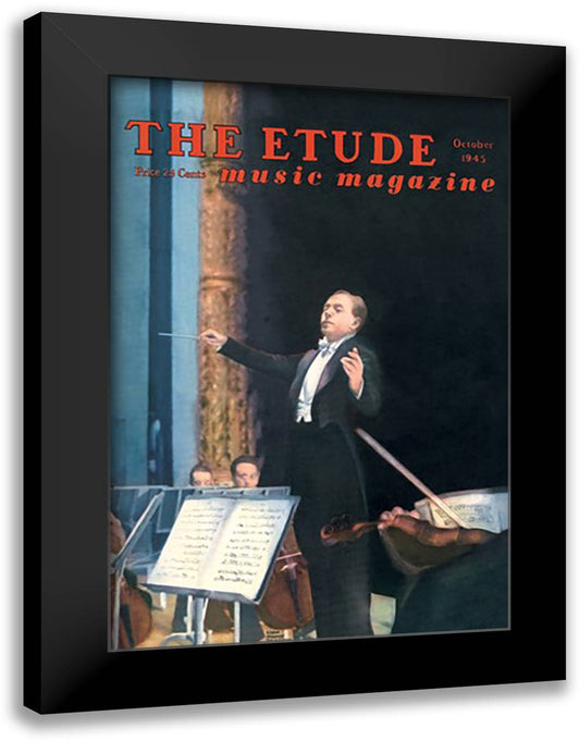 Etude: October 1945 16x22 Black Modern Wood Framed Art Print Poster