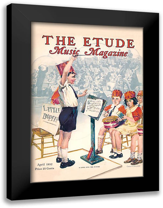 Etude: April 1932 16x22 Black Modern Wood Framed Art Print Poster