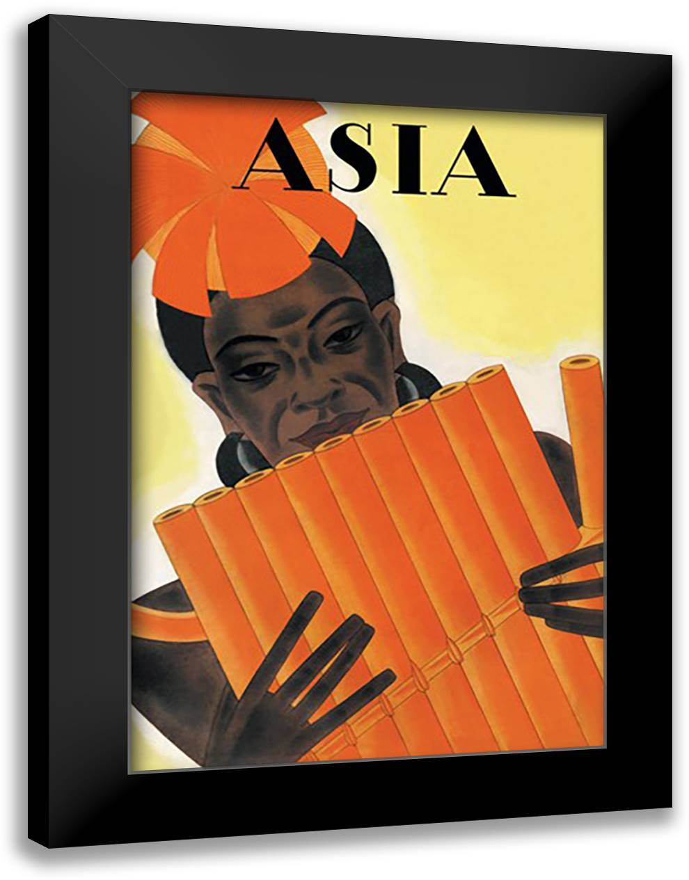 Asia Magazine: Melanesian Intervals 16x22 Black Modern Wood Framed Art Print Poster by McIntosh, Frank