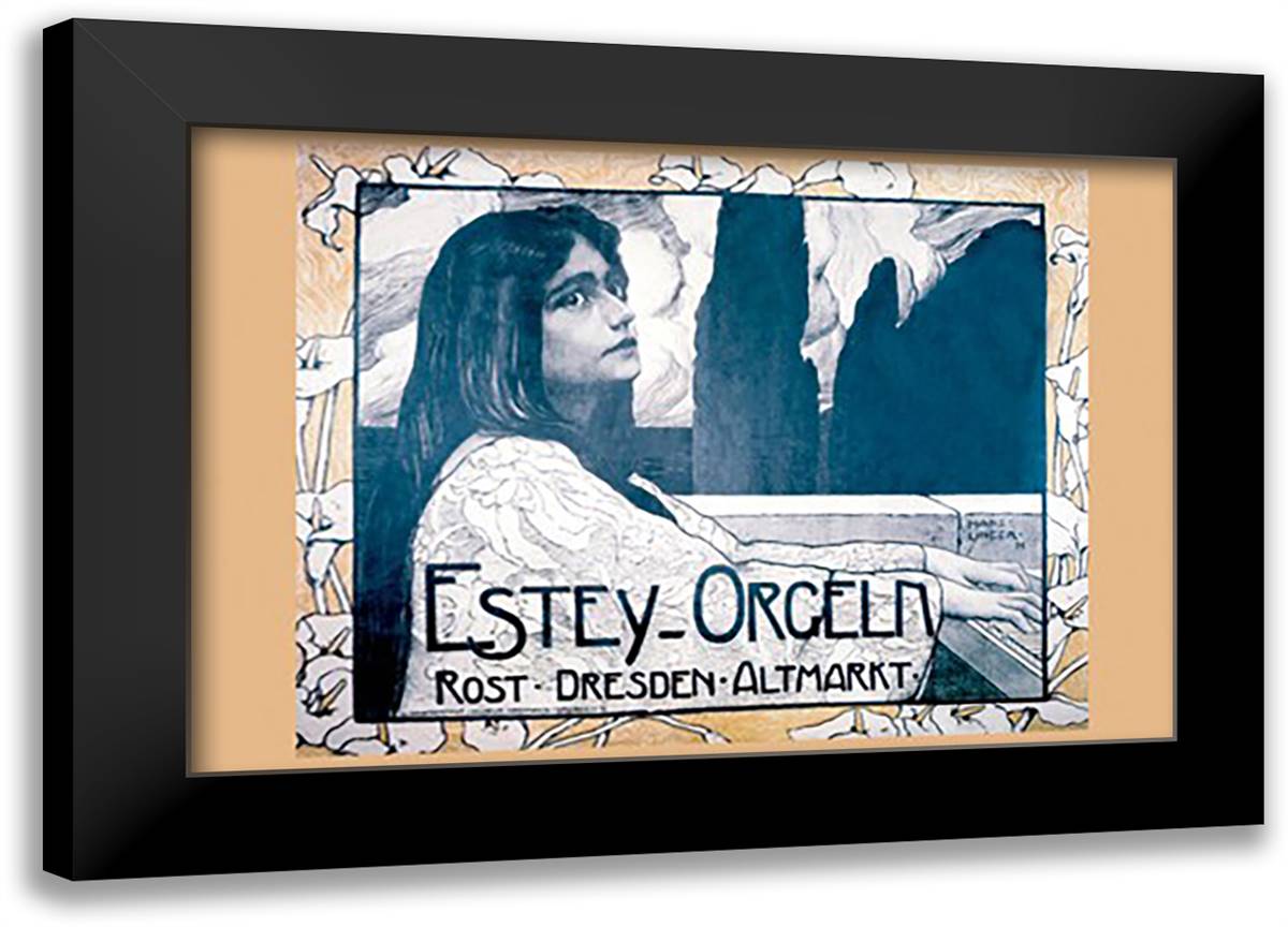 Estey-Orgeln 22x16 Black Modern Wood Framed Art Print Poster