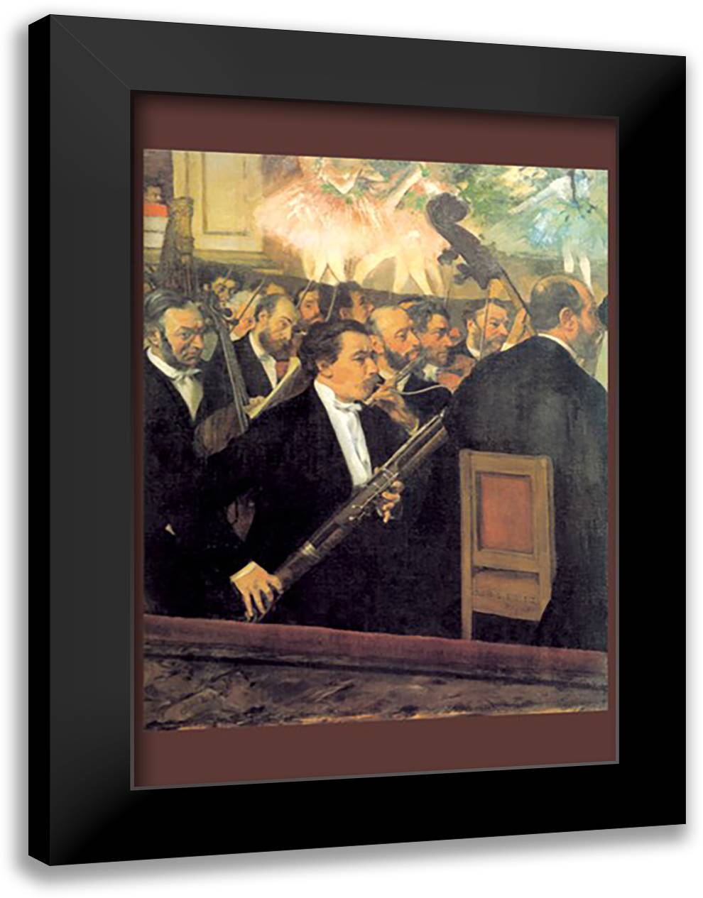 Musicians 16x22 Black Modern Wood Framed Art Print Poster by Degas, Edgar