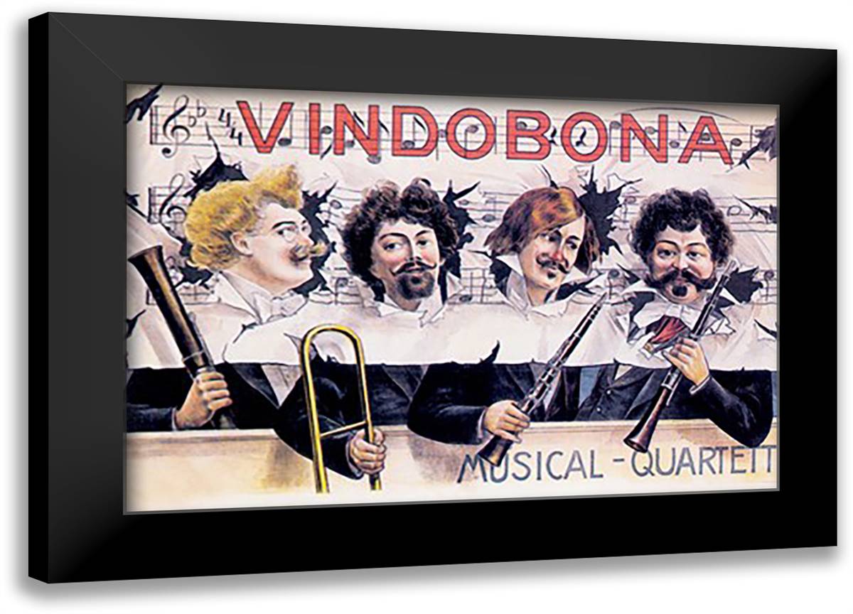 Vindobona 22x16 Black Modern Wood Framed Art Print Poster