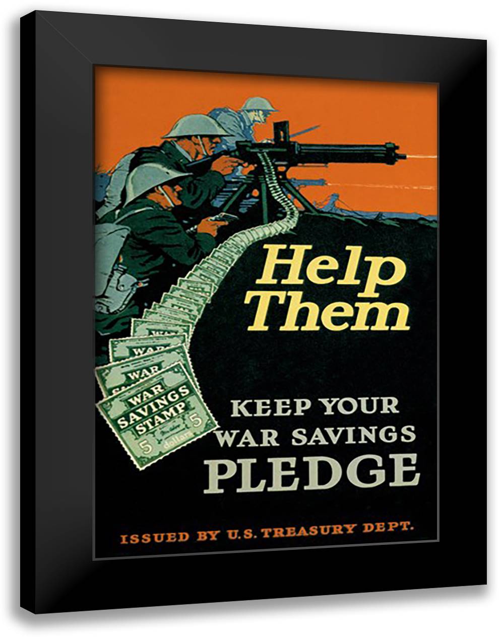 Help Them 16x22 Black Modern Wood Framed Art Print Poster