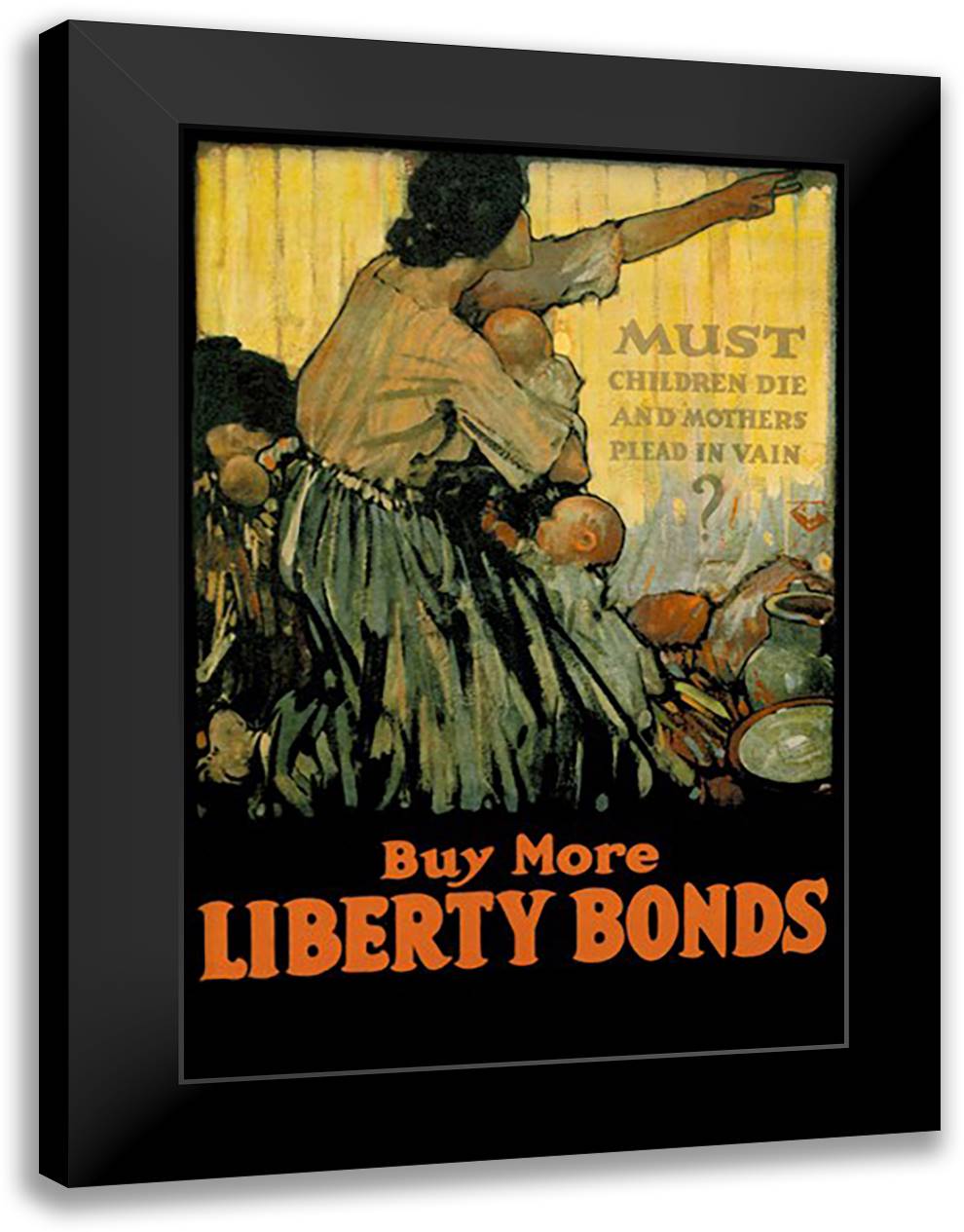 Must Children Die and Mothers Plead In Vain? 16x22 Black Modern Wood Framed Art Print Poster