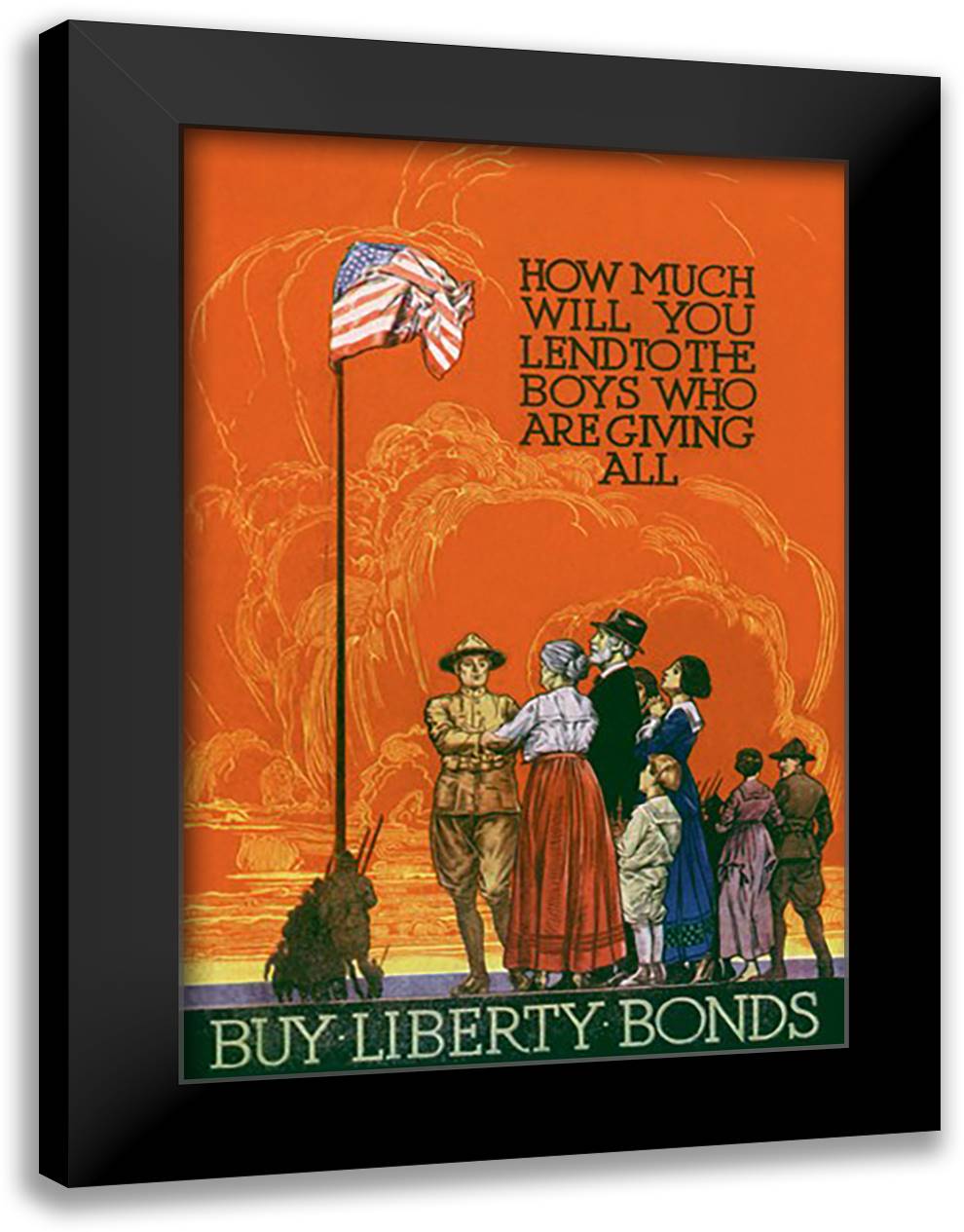 Buy Liberty Bonds 16x22 Black Modern Wood Framed Art Print Poster