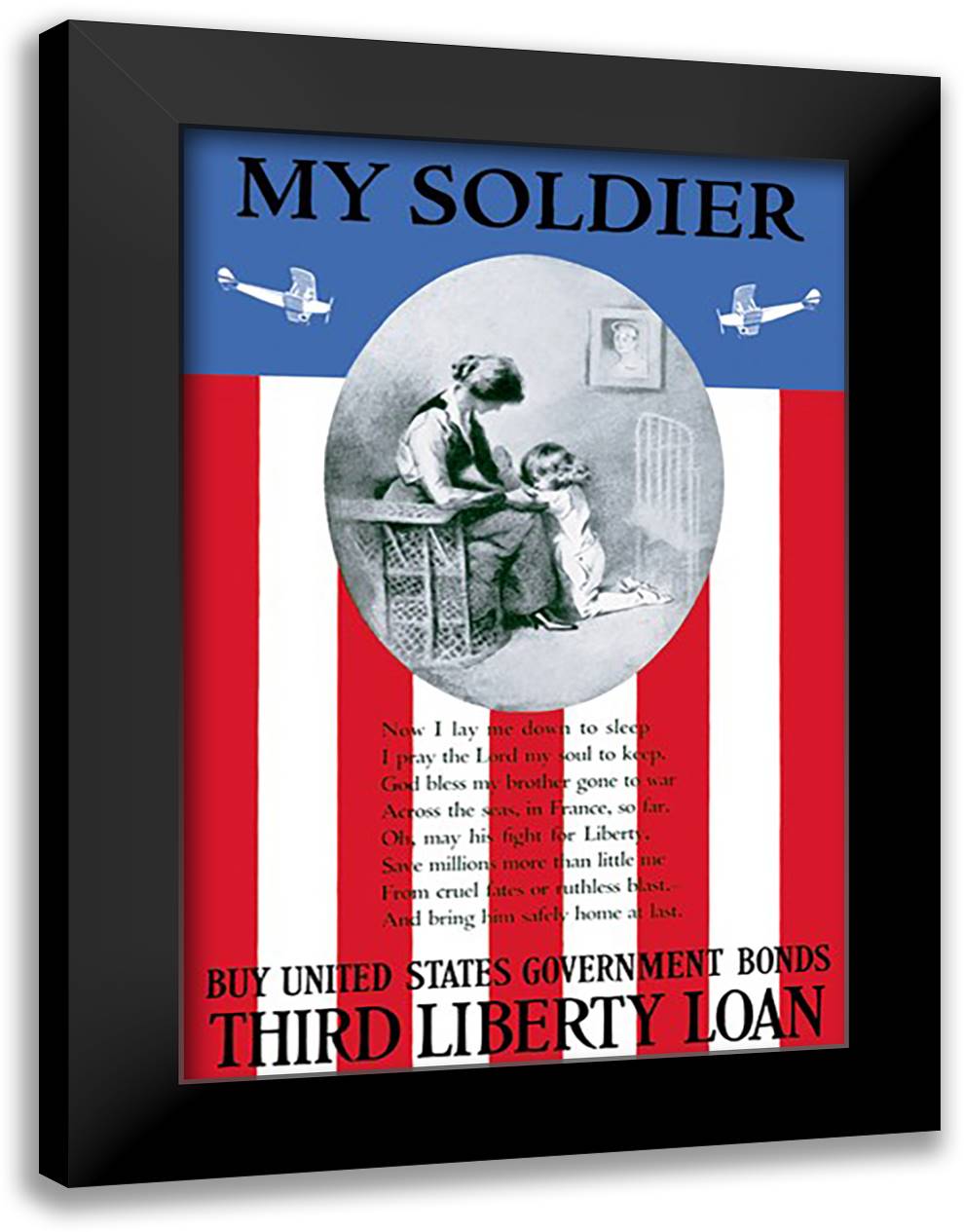 My Soldier 16x22 Black Modern Wood Framed Art Print Poster
