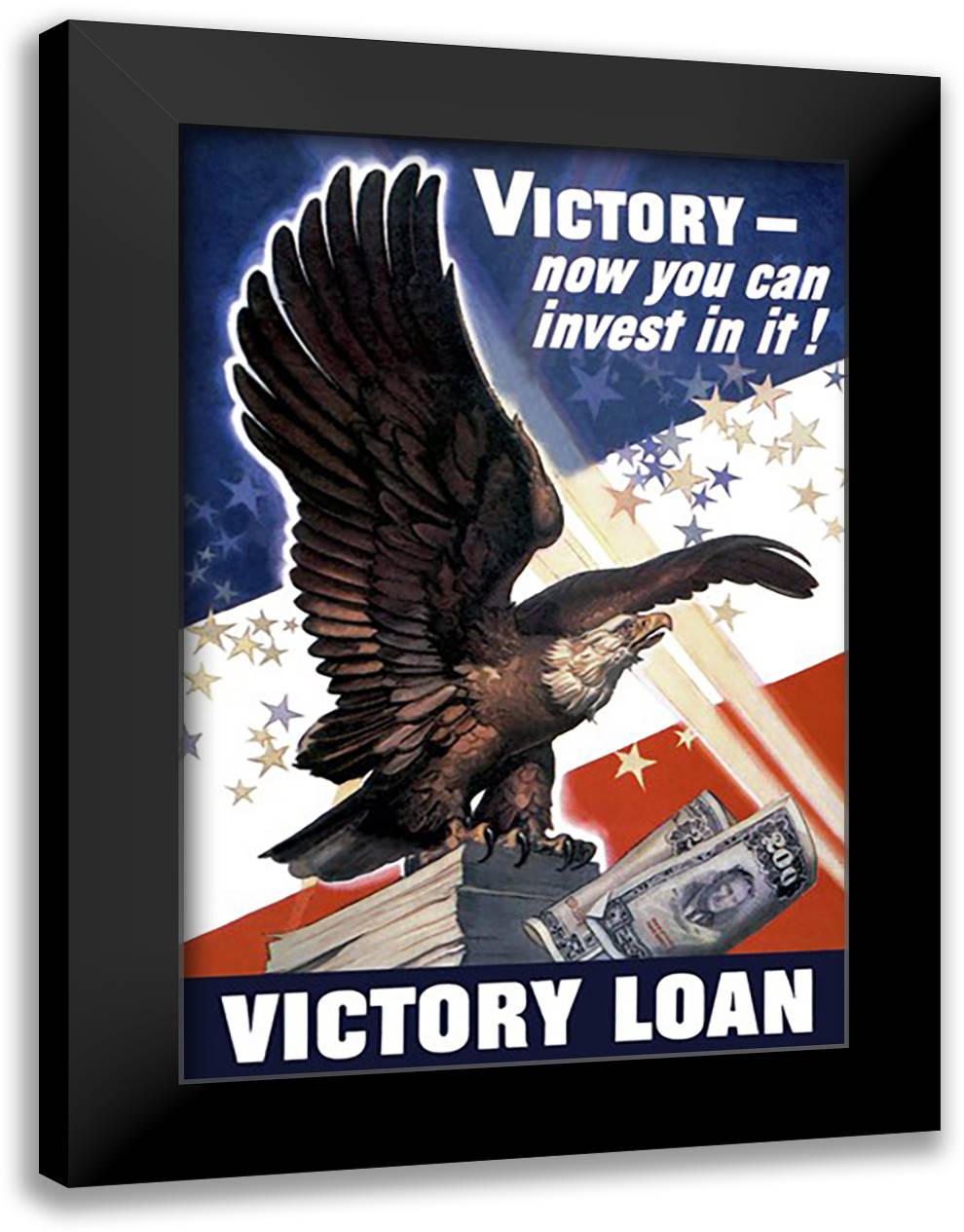 Victory - Now You Can Invest In It! 16x22 Black Modern Wood Framed Art Print Poster