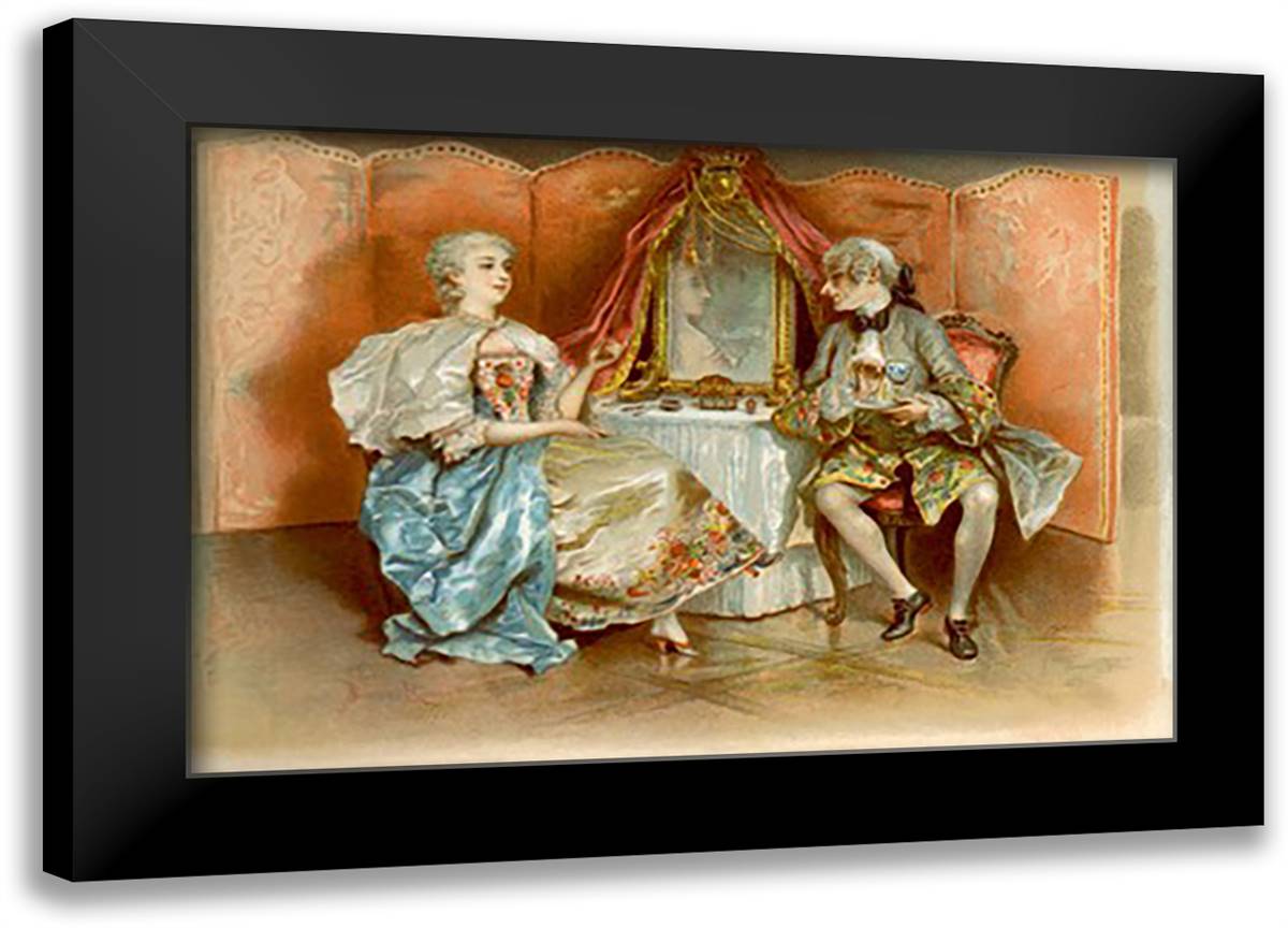 School For Scandal: Scene 1, Act 1 22x16 Black Modern Wood Framed Art Print Poster by Rossi, Lucius