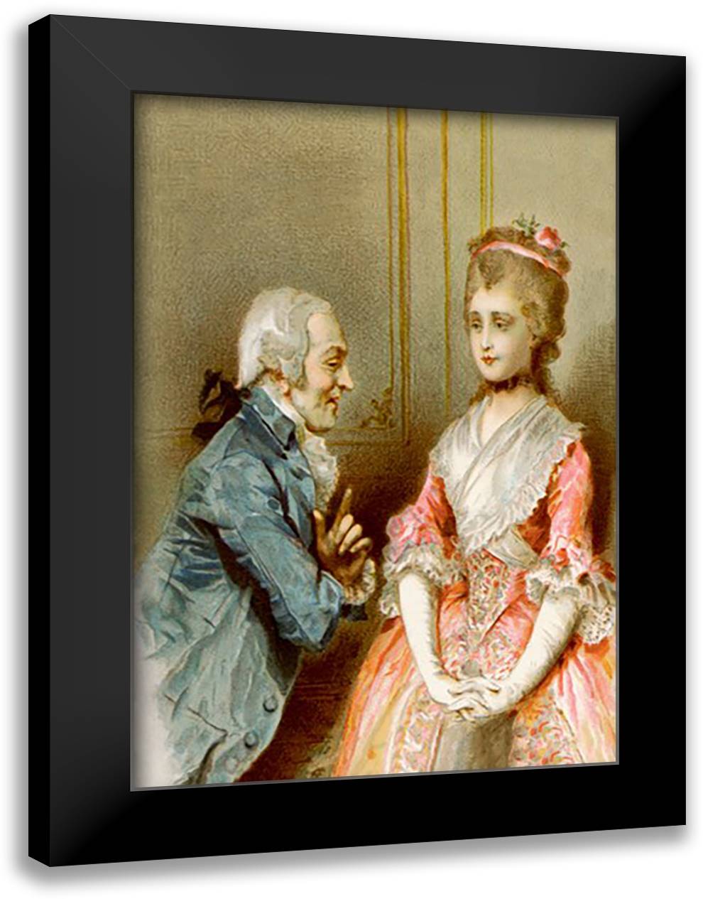 School For Scandal: Gossip 16x22 Black Modern Wood Framed Art Print Poster by Rossi, Lucius