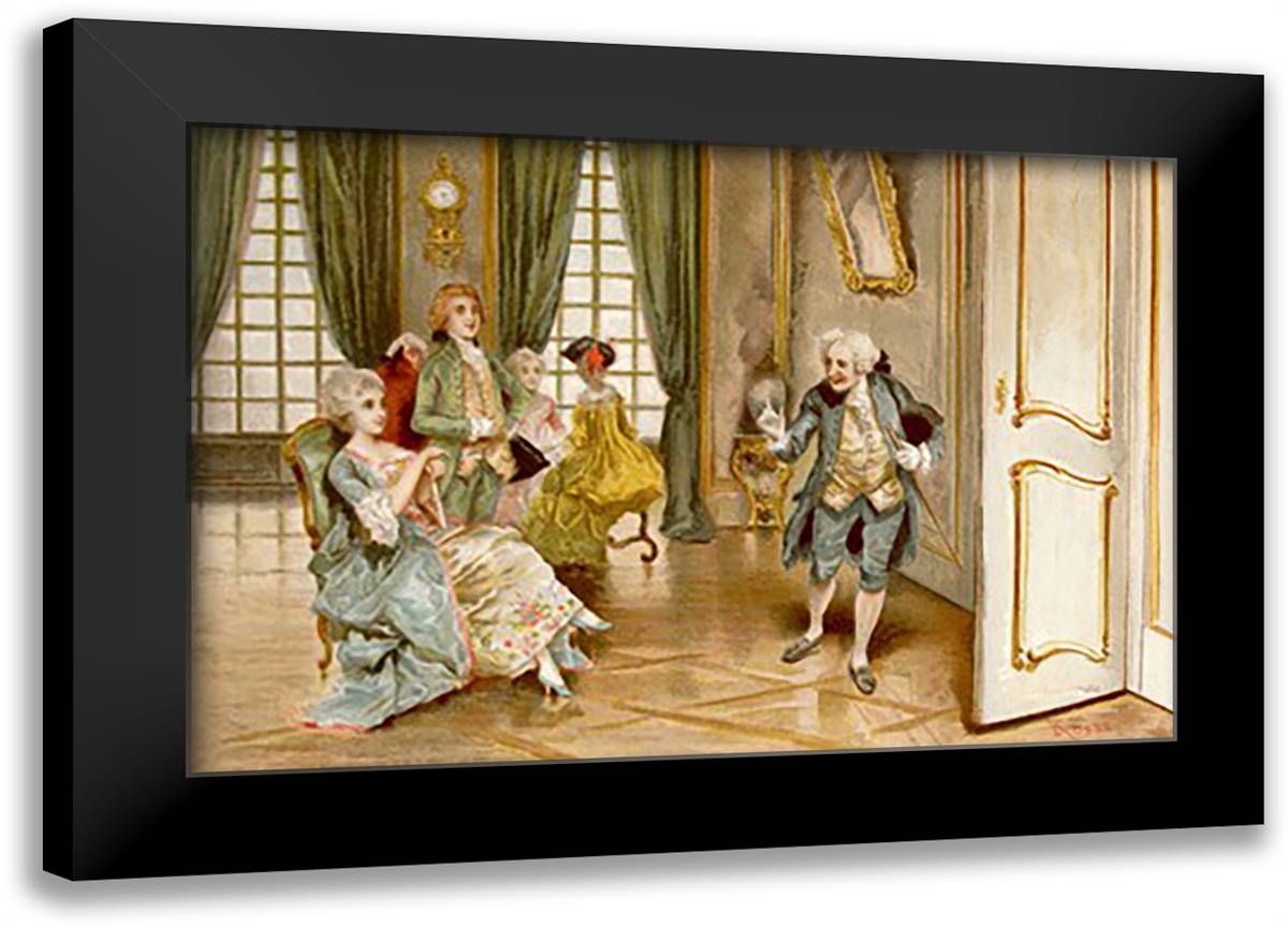 School For Scandal: "I'll Be Right Back" 22x16 Black Modern Wood Framed Art Print Poster by Rossi, Lucius