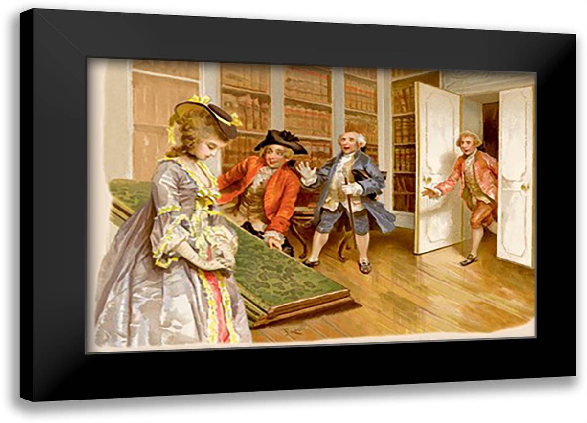 School For Scandal: Caught! 22x16 Black Modern Wood Framed Art Print Poster by Rossi, Lucius