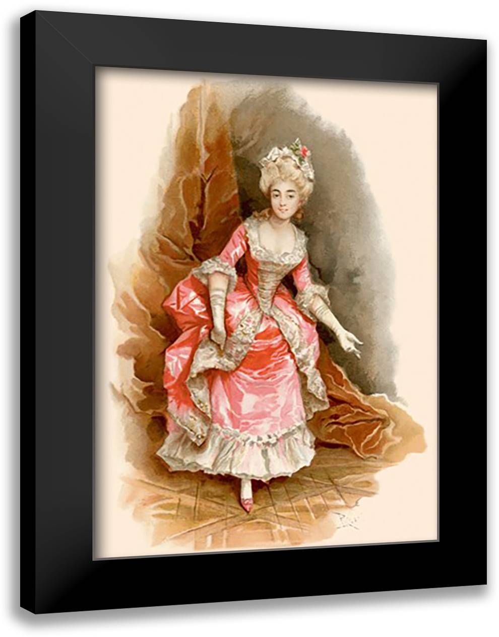 School For Scandal: Portrait #2 16x22 Black Modern Wood Framed Art Print Poster by Rossi, Lucius