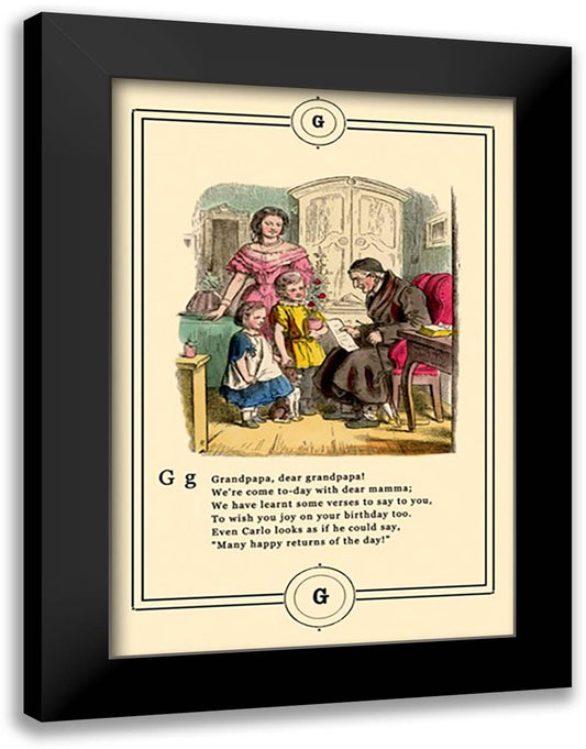 Little Lily's Alphabet: Grandpapa 16x22 Black Modern Wood Framed Art Print Poster by Pletsch, Oscar