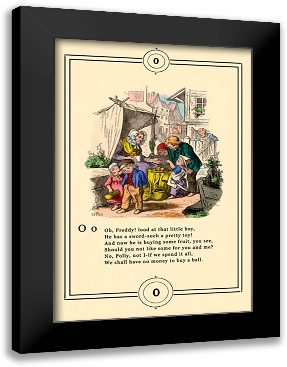 Little Lily's Alphabet: Oh, Freddy! 16x22 Black Modern Wood Framed Art Print Poster by Pletsch, Oscar