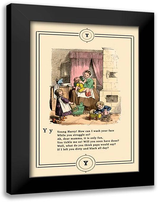 Little Lily's Alphabet: Young Harry! 16x22 Black Modern Wood Framed Art Print Poster by Pletsch, Oscar